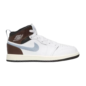 Air Jordan 1 Mid SE PS 'White Blue Grey' Blanc/Noir/Voile/Bleu-gris FQ8220 142