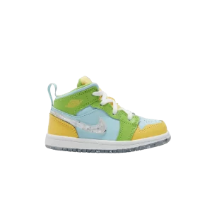 Air Jordan 1 Mid SE TD 'Recycled Grind' Glacier/Citron Pulse/Vert Action/Blanc DX4369 400