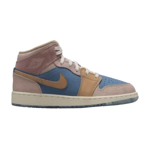 Air Jordan 1 Mid SS GS 'Zen' Aegean Storm/Chanvre/Rose Oxford/Rouge Stardust/Voile/Sésame FN7452 400