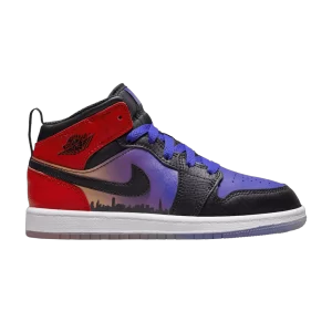 Air Jordan 1 Mid SS PS 'Skyline' Concord/Noir/Rouge université/Violet psychique/Crème pêche/Orange total DX4378 400