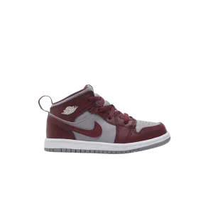 Air Jordan 1 Mid TD 'Cherrywood Red' Rouge bois cerise/Gris ciment/Blanc DQ8425 615