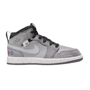 Air Jordan 1 Mid Wings PS 'NYC Subway' Gunsmoke/Argent mat/Noir/Orange laser/Bleu clair FZ1207 001