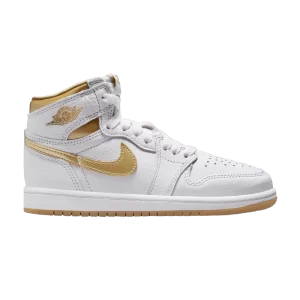 Air Jordan 1 Retro High OG PS 'Metallic Gold' Blanc/Or Métallisé/Bubble Gum Marron Clair FD2597 107