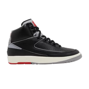 Baskets Air Jordan 2 Retro 'Black Cement' Noir/Gris ciment/Rouge feu/Voile DR8884 001
