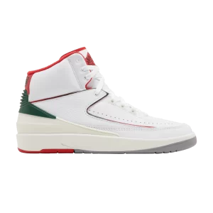 Baskets Air Jordan 2 Retro 'Origins' Blanc/Rouge Feu/Sapin/Voile/Gris Ciment DR8884 101