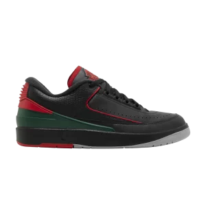 Baskets Air Jordan 2 Retro Low 'Christmas' Noir/Rouge feu/Sapin/Gris ciment DV9956 006