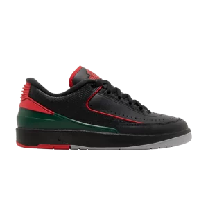 Baskets Air Jordan 2 Retro Low GS 'Christmas' Noir/Rouge feu/Sapin/Gris ciment FJ6869 006