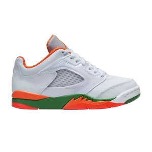 Air Jordan 5 Retro Low PS 'Hurricanes' Gris football/Orange brillant/Vert pin FQ1316 018