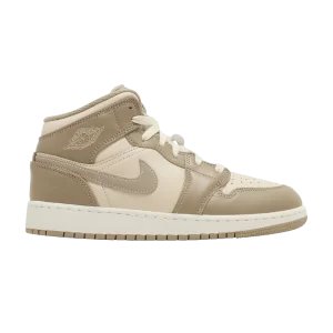 Air Jordan Retro 1 Mid GS 'Legend Light Brown' Legend Marron clair/Kaki/Ghost/Legend Rose/Emerald Sunrise HF4781 203