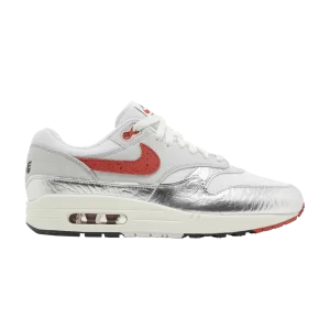 Nike Air Max 1 Premium SE 'Hot Sauce' Blanc/Rouge Chili/Argent Métallique/Gris Neutre/Voile/Sapin HF7746 100