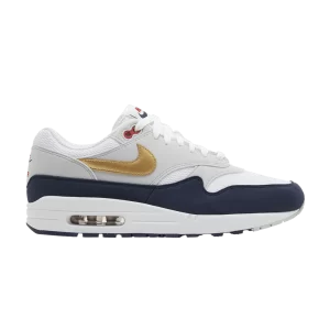 Nike Air Max 1 'Olympic' Baskets Obsidienne/Blanc/Gris fumée clair/Or métallique HM9604 400