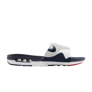 Nike Air Max 1 Slide 'Obsidian' Blanc/Obsidienne/Gris neutre clair/Rouge université DH0295 104