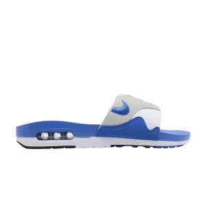Nike Air Max 1 Slide 'Royal Blue' Blanc/Noir/Gris neutre clair/Bleu royal FJ4007 100