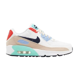 Nike Air Max 90 Leather SE GS 'Patches' Blanc/Sand Drift/Cobalt Bliss/Obsidienne DZ2888 100