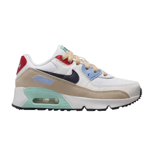 Nike Air Max 90 Leather SE PS 'Patches' Blanc/Sand Drift/Cobalt Bliss/Obsidienne DZ2889 100