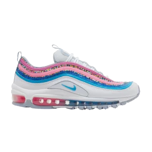 Nike Air Max 97 SE GS « Couleurs vives ! Blanc/Fuchsia actif/Bleu murmure/Bleu éclair DV7550 100