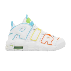Nike Air More Uptempo GS 'White Rainbow' Blanc/Opti Jaune/Orange Sécurité/Bleu Baltique FJ4624 100