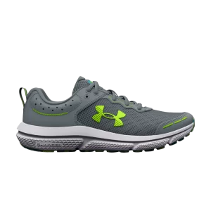 Under Armour Assert 10 AC GS Wide 'Gravel Lime Surge' Baskets Gravel/Bleu Glacier 3026185 101