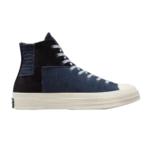 Converse Beyond Retro x Chuck 70 High 'Upcycled Corduroy' Baskets Noir/Marine/Aigrette A03081C