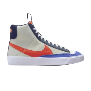 Nike Blazer Mid '77 SE GS 'Midnight Navy Team Orange' Blanc/Argent clair/Midnight Fleet/Team Orange FQ7413 100