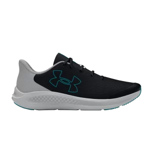 Under Armour Charged Pursuit 3 GS 'Big Logo - Black Circuit Teal' Noir/Mod Gris/Til Outline 3026695 002
