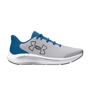 Under Armour Charged Pursuit 3 GS 'Big Logo - Mod Grey Cosmic Blue 'Mod Grey/Space Blue 3026695 101