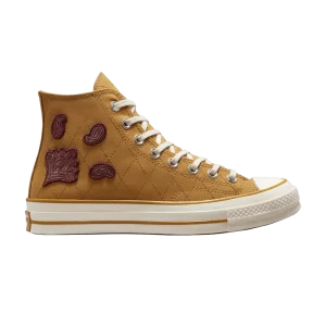 Converse Chuck 70 High 'Crafted Patches – Baskets Burnt Honey' Miel brûlé/Bourgogne profond A05278C
