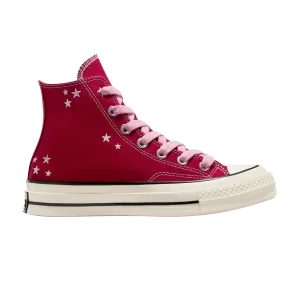 Converse Chuck 70 High 'Embroidered Stars - Days Ahead Red' Rose Lotus/Aigrette A12204C