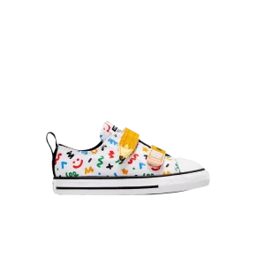 Converse Chuck Taylor All Star 2V Low TD 'Doodles' Baskets Blanc/Jaune/Noir A07219F