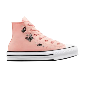 Converse Chuck Taylor All Star EVA Lift High GS 'Butterflies' Baskets Pêche douce/Blanc/Noir A07355C