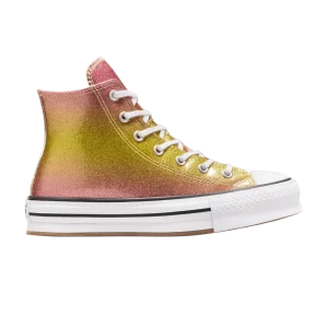 Converse Chuck Taylor All Star EVA Lift Platform High GS 'Citrus Glitz' Baskets comme jaune beurre/Donut Glaze/Blanc A07404C