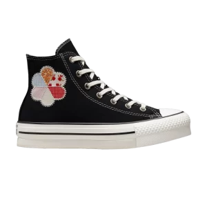 Converse Chuck Taylor All Star EVA Lift Platform High GS 'Crafted Patchwork' Baskets Noir/Rose Sunrise A05165C