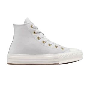 Converse Chuck Taylor All Star EVA Lift Platform High GS 'Tonal Canvas - Baskets à peine gris 'Gris à peine/Aigrette/Or A10382C