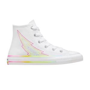 Converse Chuck Taylor All Star High PS 'Pride 2024' Baskets Blanc/Blanc/Chaos Fuschia A10217C