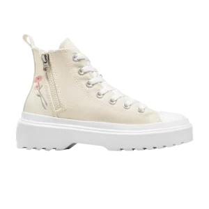 Converse Chuck Taylor All Star Lugged Lift Platform Easy On High GS 'Little Flowers' Baskets Egret/Blanc/Rose phase A10268C