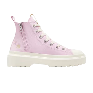 Converse Chuck Taylor All Star Lugged Lift Platform High PS 'Fleurs brodées' Baskets Lilas stardust A07388C