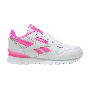 Reebok Classic Leather Step 'n' Flash Little Kid 'Blanc Atomic Pink' Baskets Chaussures Blanches/Chaussures Blanches/Rose Atomique GV8643