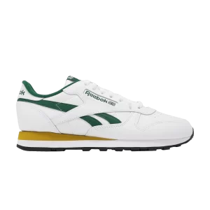 Reebok Classic Leather 'White Dark Green Gold' Baskets Blanc Nuage/Vert Foncé/Or Rétro 100074355