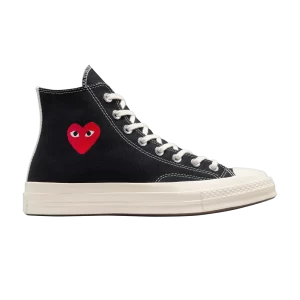 Converse Comme des Garçons PLAY x Chuck 70 High 'Single Heart – Black 'Sneakers Noir/Rouge/Aigrette A08801C