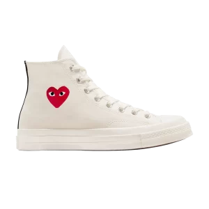 Converse Comme des Garçons PLAY x Chuck 70 High 'Single Heart – Milk 'Sneakers Milk/Rouge/Noir A08800C