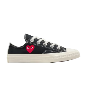 Converse Comme des Garçons PLAY x Chuck 70 Low PS 'Single Heart – Black 'Sneakers Noir/Aigrette/Rouge A08806C