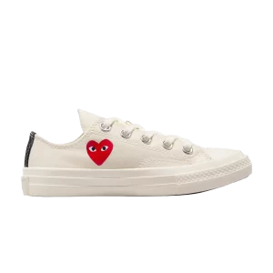 Converse Comme des Garçons PLAY x Chuck 70 Low PS 'Single Heart – Milk 'Sneakers Milk/Rouge/Noir A08807C
