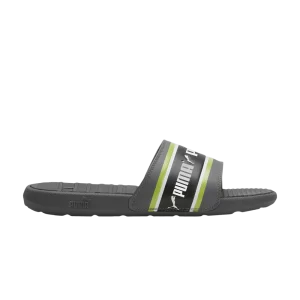 Puma Cool Cat Slide 'Stripe Repeat – Castlerock Limepunch 'Castlerock/Noir/Lime Punch 385887 02