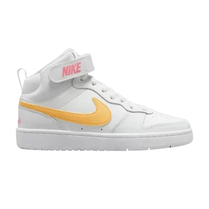 Nike Court Borough Mid 2 GS 'White Topaz Gold' Blanc sommet/Craie corail/Blanc/Or topaze CD7782 112