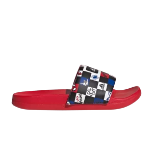 adidas Disney x Adilette Comfort Slide J 'Spider-Man Checkerboard' Couleur noir/Nuage blanc/Meilleur écarlate HP7758