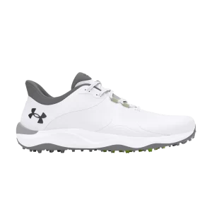Under Armour Drive Pro Spikeless Golf Wide 'White Metallic Gun Metal' Blanc/Pistol Metal 3026921 100