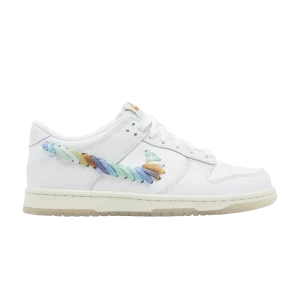 Nike Dunk Low GS 'Rainbow Lace Swoosh' Blanc/Multicolore Poney Foncé/Argent Clair FN4861 100