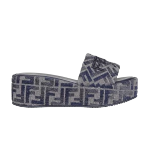 Baskets Fendi Wmns Sunshine Flatform Slides 'Blue FF Denim' Bleu 8R8515 AOSI F1PZE