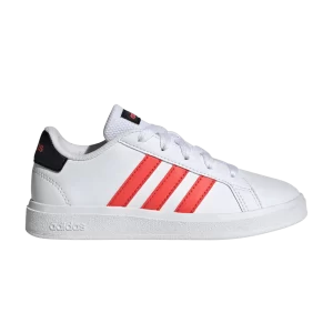 adidas Grand Court Lace-Up J 'White Bright Red' Blanc Nuage/Rouge Brillant/Noir IG4828