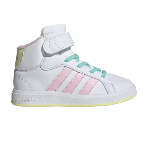 adidas Grand Court Mid K 'Blanc Clear Pink Yellow' Blanc Nuage/Rose Vif/Jaune Glace IE8705